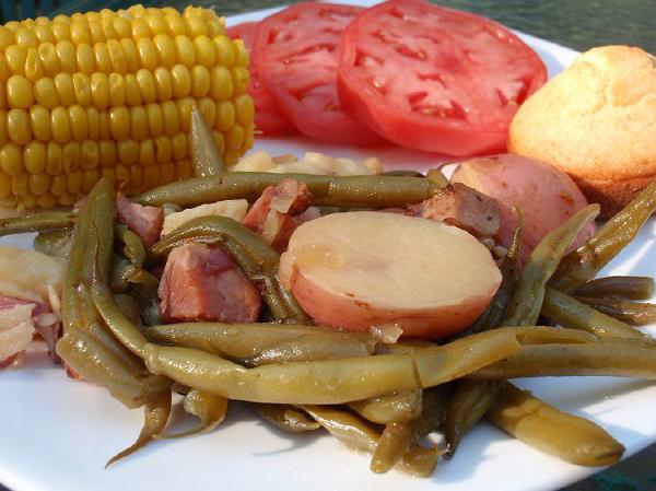 green beans and new potatoes